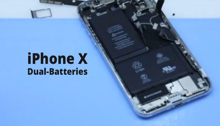 iPhone X with two batteries
