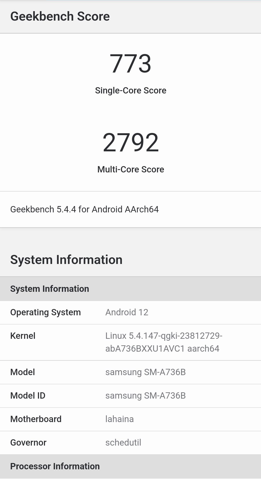 Geekbench 5 A73