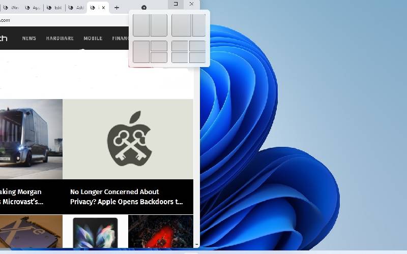 featuring new snap layouts on the windows 11