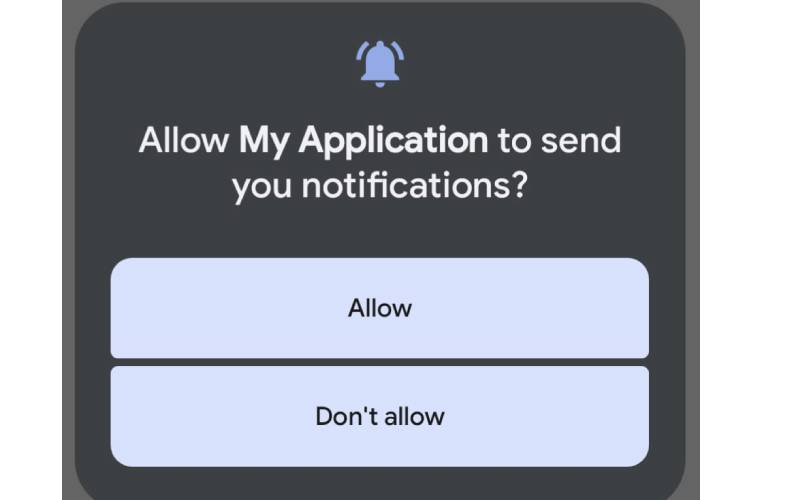 Permission for app notification on android 13.