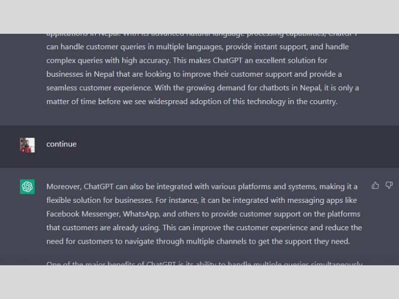 Continue - ChatGPT Talk About Itself