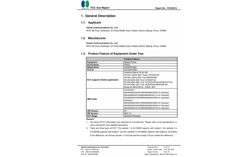 POCO F5 5G certifications 