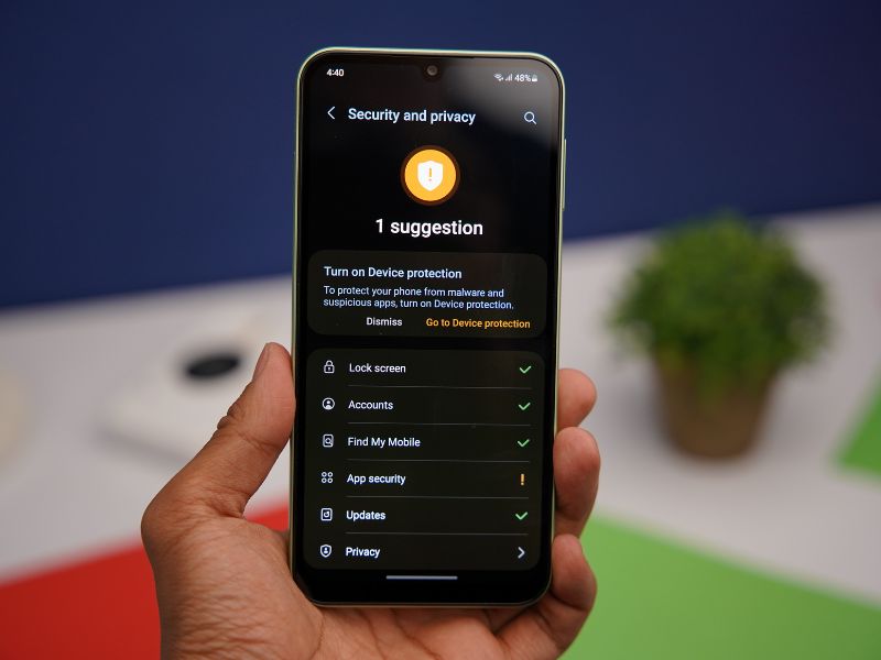 Security Options - Samsung Galaxy A24 Review