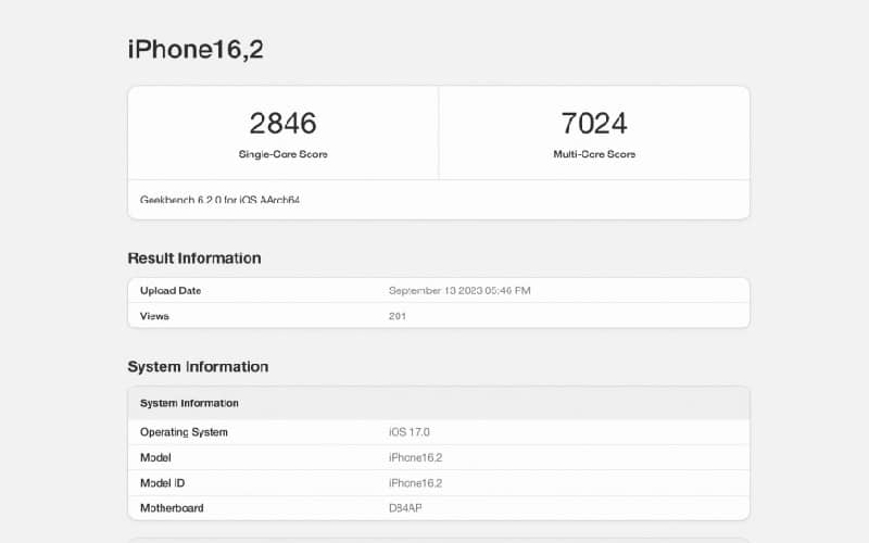 A17 Pro performance cores clocked at 3.78GHz