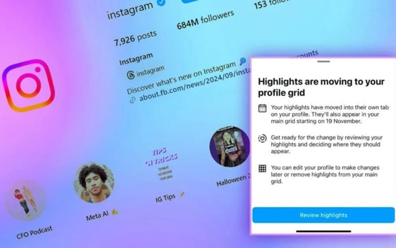 Instagram Story Highlights Update